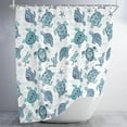 thumbnail image 1 of Sea Turtle Shower Curtain Blue Teal Ocean Nautical Bath Curtain Fish Underwater Animal Seashell Coastal Theme Bathroom Decor Set Hooks Included 47X64IN, 1 of 1