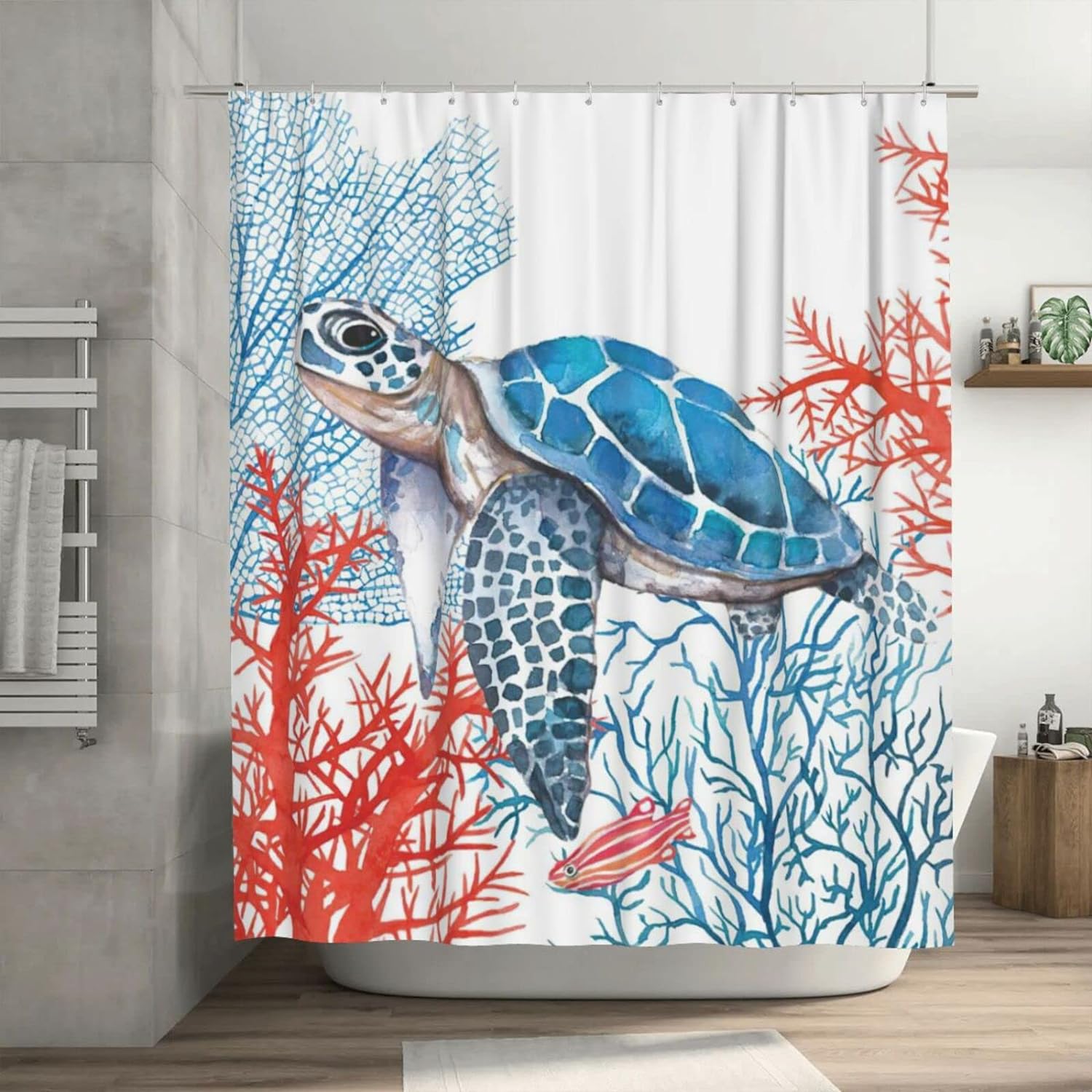 Curated visual reference: Picture Idea: Sea Turtle Shower Curtain Ocean Coral Turtle Fish Shower Curtains