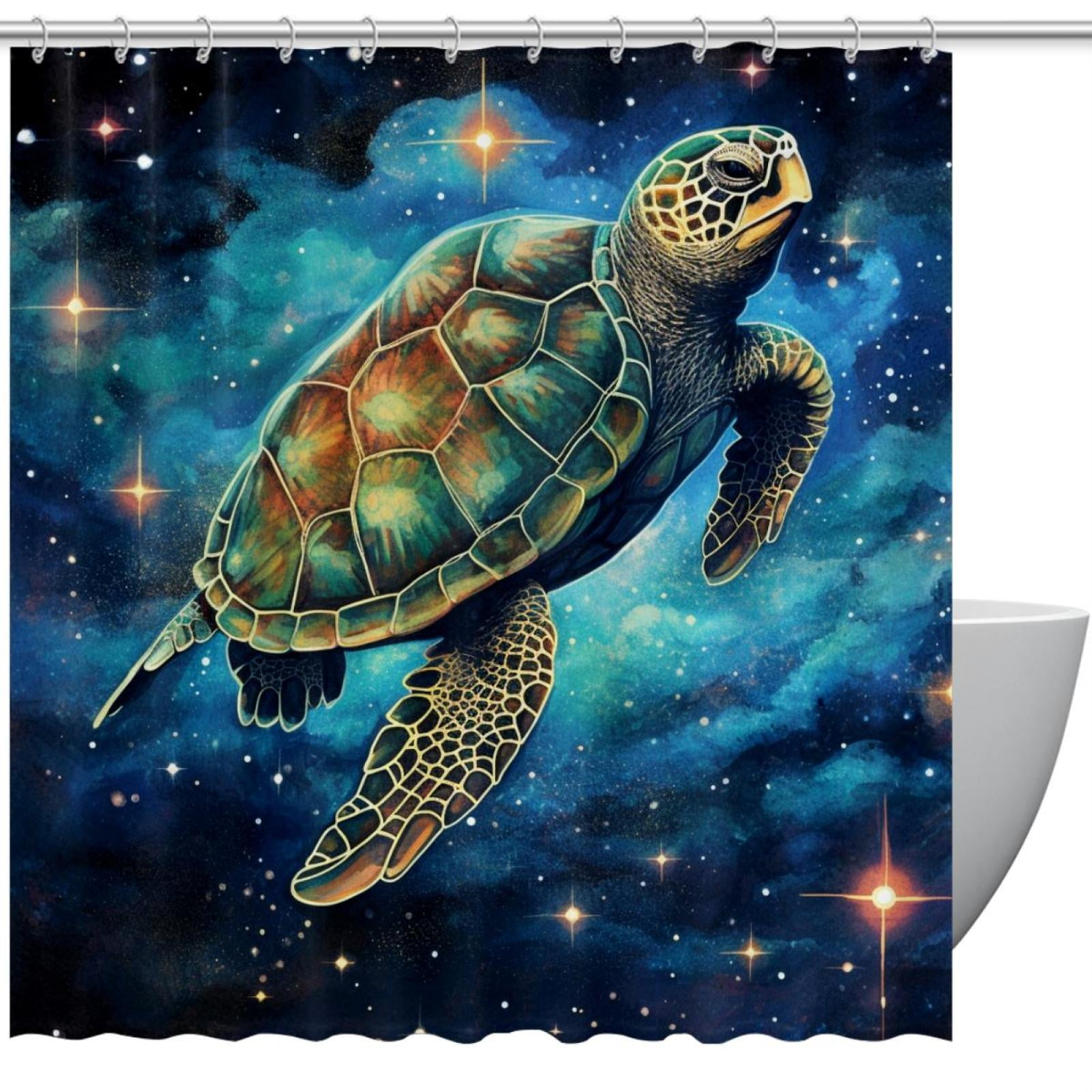 Sea Turtle Shower Curtain Waterproof Bathroom Curtain with Grommets and Hooks Shower Curtains 60