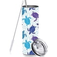 thumbnail image 1 of Sea Turtle Skinny Tumblers with Lids and Straws 20 OZ, Stainless Steel Water Bottle Travel Tumbler Cups, 1 of 6