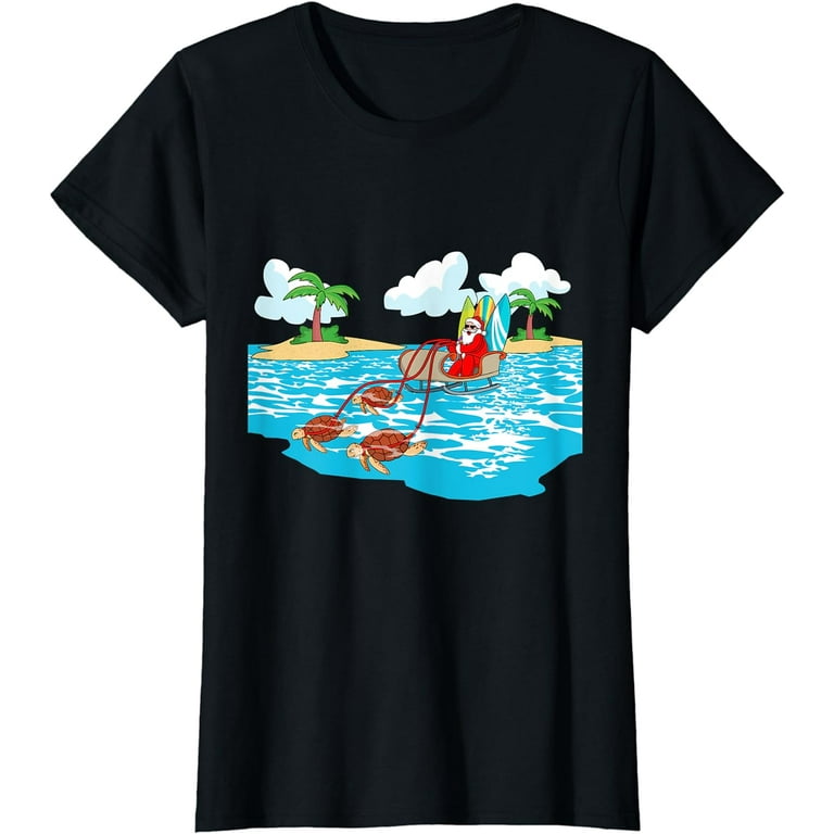 Christmas In July T-Shirt - Santa With Surfboard Christmas In July T-Shirt - Santa With Surfboard