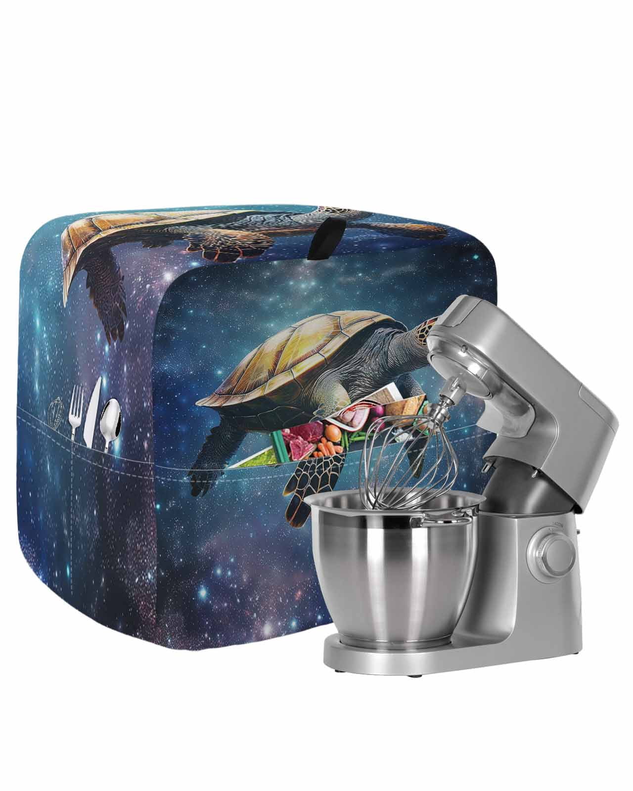 Turtle Computer Dust Cover Sea Turtle Stand Mixer Dust Cover with Storage Pocket & Handles ...