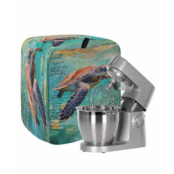 Turtle Computer Dust Cover Sea Turtle Stand Mixer Dust Cover with Storage Pocket & Handles ...