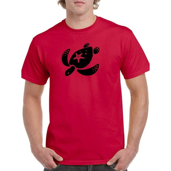Sea Turtle Stencil Art T-Shirt Men -Image by Shutterstock, Male 4X-Large