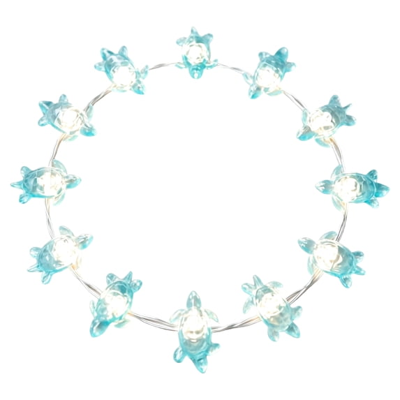Sea Turtle String Lights, 6.6 Ft 20 LED Warm White Lights with Aqua Blue Turtle Covers, Indoor Christmas Decorations for Bedroom, Party, Patio and Garden Decor