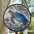 thumbnail image 1 of Sea Turtle Suncatcher, Floral Turtle Window Hanging, Unique Turtle Gift, Ocean Animal Home Decoration, Tortoise Gift, Stained Glass Ornament 2025, Holiday Decoration, Seasonal, 1 of 6