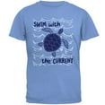 thumbnail image 1 of Sea Turtle Swim with the Current Mens T Shirt Carolina Blue 3X-LG, 1 of 1