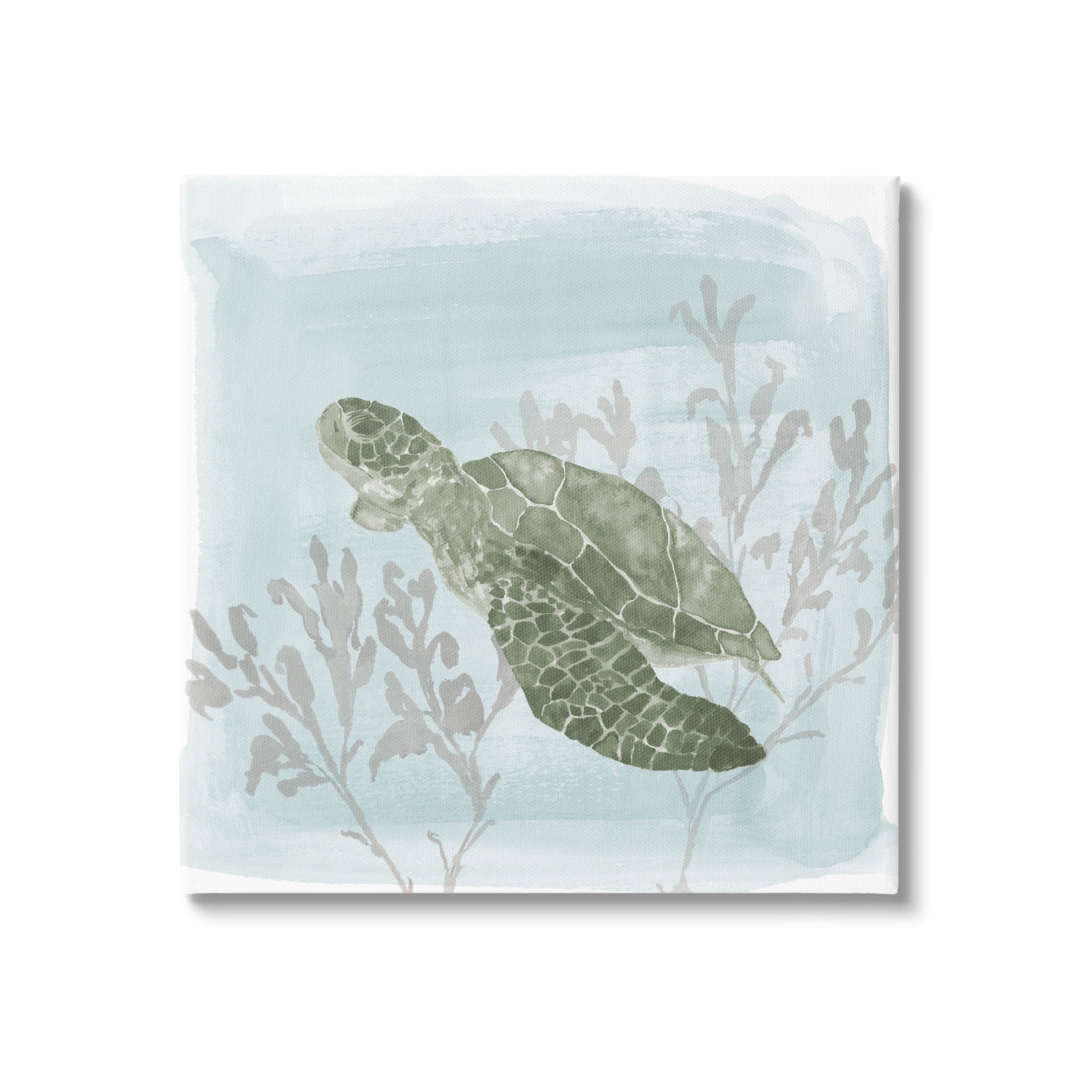 Sea Turtle Swimming Coral Scene Animals & Insects Graphic Art Gallery Wrapped Canvas Print Wall Art