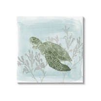 Sea Turtle Swimming Coral Scene Animals & Insects Graphic Art Gallery Wrapped Canvas Print Wall Art