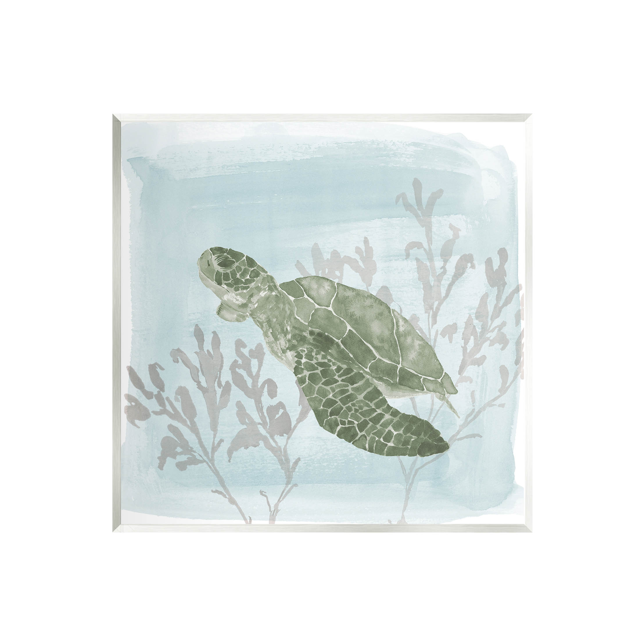 Sea Turtle Swimming Coral Scene Animals & Insects Graphic Art Unframed Art Print Wall Art