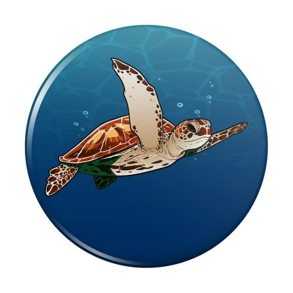 Sea Turtle Swimming in Ocean Kitchen Refrigerator Locker Button Magnet