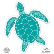 Sea Turtle Teal Cute - 8 Vinyl Sticker - For Car Laptop I-Pad - Waterproof Decal