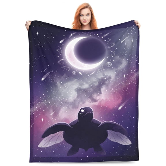 Sea Turtle Throw Blanket | Soft Flannel Blanket with Turtle Pattern – Cozy All Season Couch Blanket 50x40