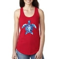 thumbnail image 1 of Sea Turtle Tie Dye Art Animal Lover Ladies Racerback Tank Top, Red, Large, 1 of 3