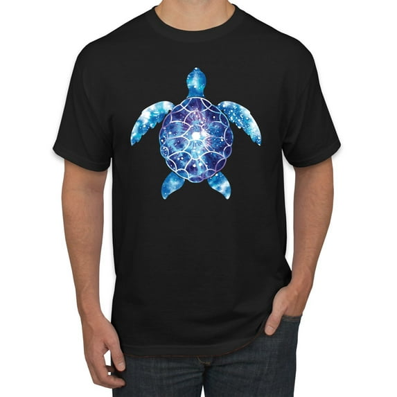 Sea Turtle Tie Dye Art Animal Lover Men's Graphic T-Shirt, Black, Small