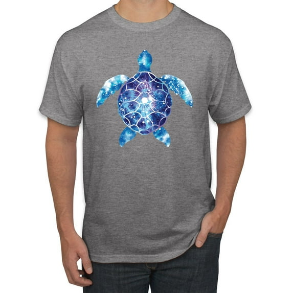 Sea Turtle Tie Dye Art Animal Lover Men's Graphic T-Shirt, Heather Grey, X-Large