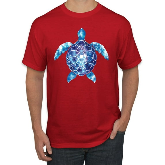 Sea Turtle Tie Dye Art Animal Lover Men's Graphic T-Shirt, Red, 5XL