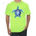 thumbnail image 1 of Sea Turtle Tie Dye Art Animal Lover Men's Graphic T-Shirt, Safety Green, 3XL, 1 of 3