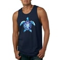 thumbnail image 1 of Sea Turtle Tie Dye Art Animal Lover Mens Graphic Tank Top, Navy, Large, 1 of 3