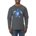 thumbnail image 1 of Sea Turtle Tie Dye Art Animal Lover Mens Long Sleeve Shirt, Charcoal, Medium, 1 of 3