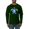 thumbnail image 1 of Sea Turtle Tie Dye Art Animal Lover Mens Long Sleeve Shirt, Forest Green, Medium, 1 of 3