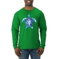 thumbnail image 1 of Sea Turtle Tie Dye Art Animal Lover Mens Long Sleeve Shirt, Kelly, 3XL, 1 of 3
