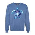 thumbnail image 1 of Sea Turtle Tie Dye Art Animal Lover Unisex Crewneck Graphic Sweatshirt, Vintage Heather Blue, Large, 1 of 3