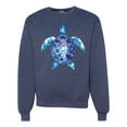 thumbnail image 1 of Sea Turtle Tie Dye Art Animal Lover Unisex Crewneck Graphic Sweatshirt, Vintage Heather Navy, Small, 1 of 3