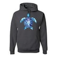 thumbnail image 1 of Sea Turtle Tie Dye Art Animal Lover Unisex Graphic Hoodie Sweatshirt, Charcoal, Small, 1 of 3