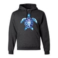 thumbnail image 1 of Sea Turtle Tie Dye Art Animal Lover Unisex Graphic Hoodie Sweatshirt, Heather Black, Small, 1 of 3