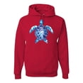 thumbnail image 1 of Sea Turtle Tie Dye Art Animal Lover Unisex Graphic Hoodie Sweatshirt, Red, Small, 1 of 3