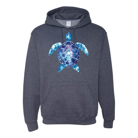 Sea Turtle Tie Dye Art Animal Lover Unisex Graphic Hoodie Sweatshirt, Vintage Heather Navy, 2XL