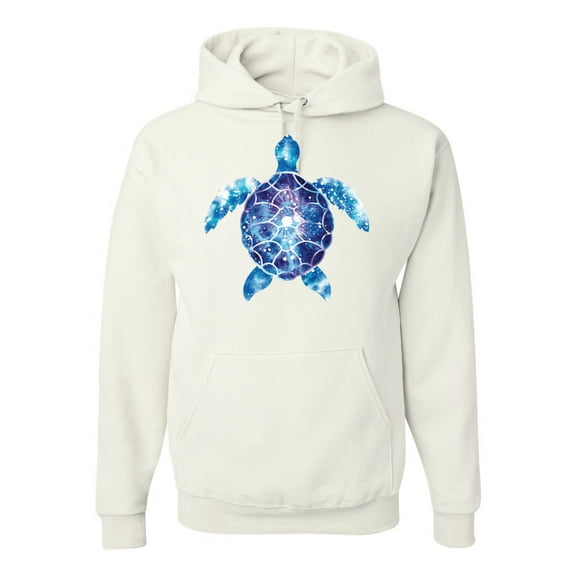 Sea Turtle Tie Dye Art Animal Lover Unisex Graphic Hoodie Sweatshirt, White, 2XL