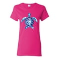 thumbnail image 1 of Sea Turtle Tie Dye Art Animal Lover Womens Graphic T-Shirt, Fuschia, Large, 1 of 3