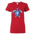thumbnail image 1 of Sea Turtle Tie Dye Art Animal Lover Womens Graphic T-Shirt, Red, Large, 1 of 3