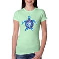 thumbnail image 1 of Sea Turtle Tie Dye Art Animal Lover Womens Slim Fit Junior Tee, Mint, Medium, 1 of 3