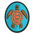 thumbnail image 1 of Sea Turtle Tribal Applique Multi-Color Embroidered Hook & Loop Patch - 2.0 Inch Mini, 1 of 5