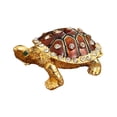 thumbnail image 1 of Sea Turtle Trinket Box with Sparkling Crystals,Hand-painted Hinged Jewelry Storage Box Ring Holder Figurine Collectible for Home and Office Decoration-Lightweight Metal Crafts Ornament(Brown), 1 of 5