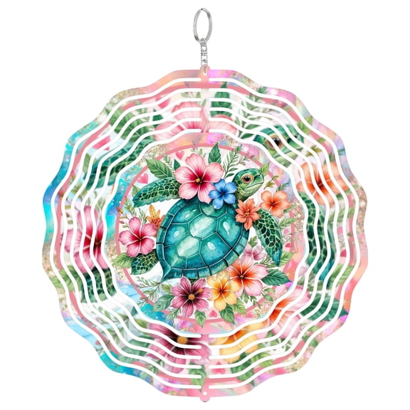 Sea Turtle Tropical Beach 3D Wind Spinner, Sublimation Design, Ocean Animal Summer Decor