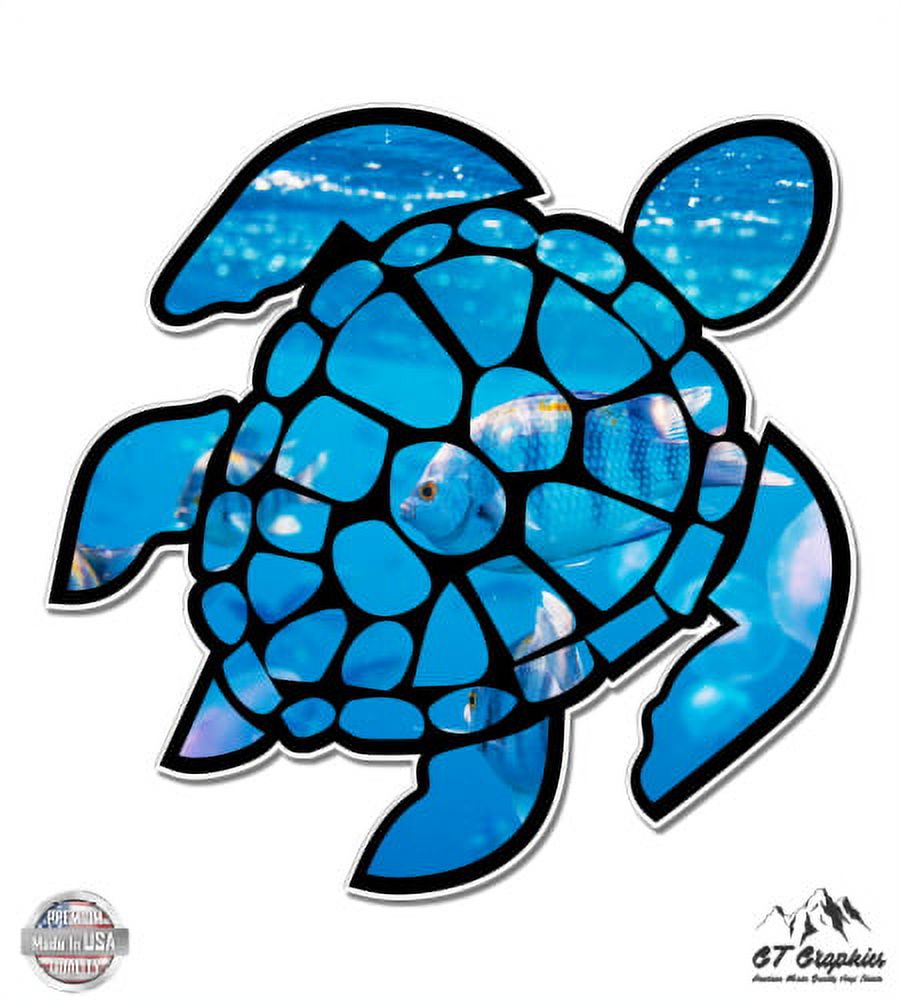 Sea Turtle Tropical Fish - 5" Vinyl Sticker - For Car Laptop I-Pad ...