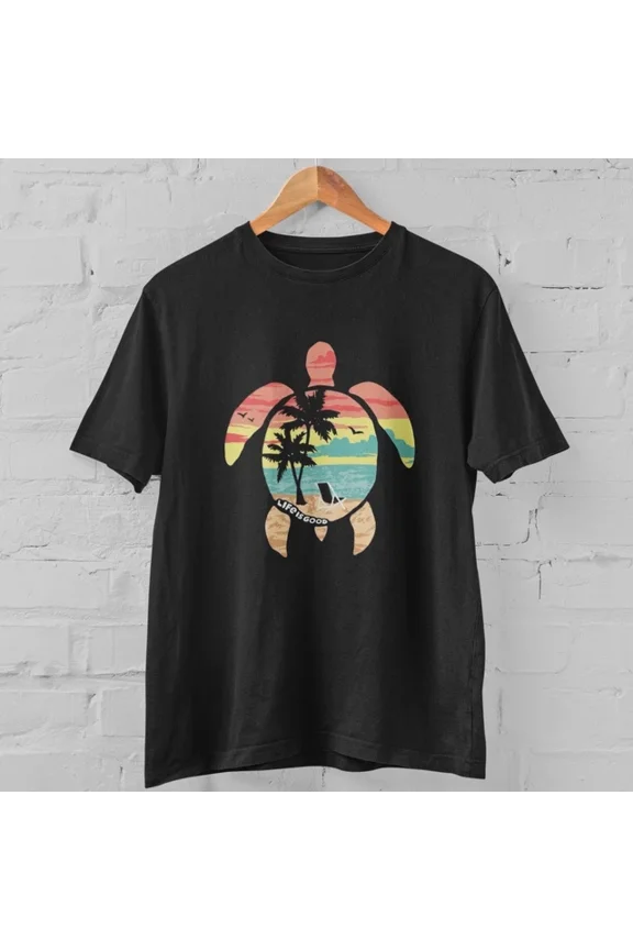 Sea Turtle Tropical Ocean Sunset Graphic T-shirt