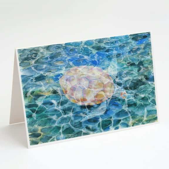 Sea Turtle Under water Greeting Cards and Envelopes Pack of 8