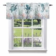 thumbnail image 1 of Sea Turtle Valance Curtain for Windows Marine Life Coral Shell Starfish Octopus Ocean Rod Pocket Curtain Valances Short Window Treatments Panels for Kitchen Bathroom Laundry Basement 56 x 16 Inch, 1 of 9