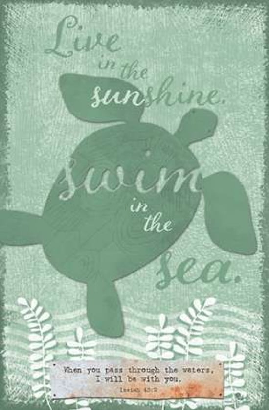 Sea Turtle Verse Canvas Art - Velvet Lime (12 x 18)
