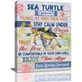 thumbnail image 1 of Sea Turtle Wall Art Nautical Bathroom Decor Ocean Pictures Painting Motivational Quotes Artwork Turtle Marine Life Canvas Home Decor Framed for Bathroom Bedroom Living Room 12"x16", 1 of 6