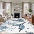 thumbnail image 1 of Sea Turtle Washable Living Room Rugs 5'x8', Starfish Seagrass Coral Low Pile Throw Large Area Rug Non-Slip Sturdy Edge Binding Carpet for Living Room Kitchen Office, 1 of 9