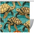 thumbnail image 1 of Sea Turtle Waterproof Bathroom Curtains Set with Hooks - Printed Shower Curtain for Bathroom Decoration, 1 of 5