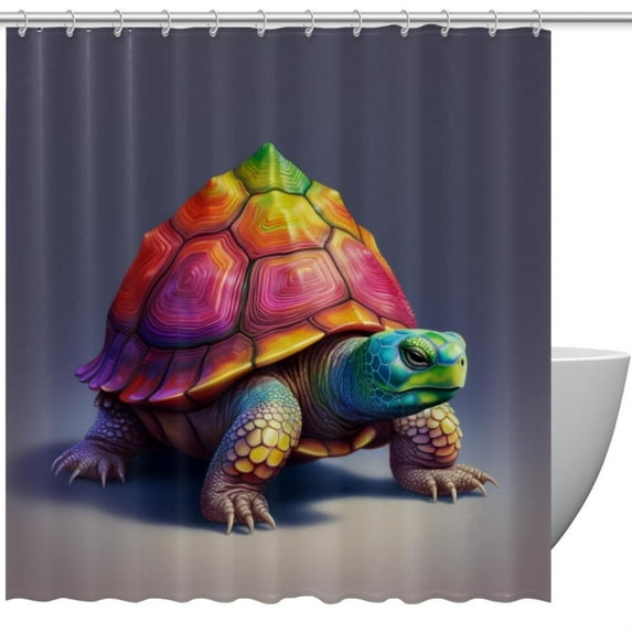 Sea Turtle Waterproof Printed Bathroom Decoration Shower Curtain Set with Hooks for Bathroom Décor - Shower Curtain Sets for Bathroom Decorations