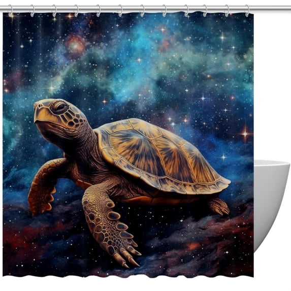 Sea Turtle Waterproof Printed Bathroom Shower Curtain Sets with Hooks - Stylish Bathroom Decoration