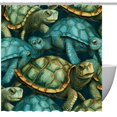 thumbnail image 1 of Sea Turtle Waterproof Printed Shower Curtain Set with Hooks - Bathroom Decoration, 1 of 5
